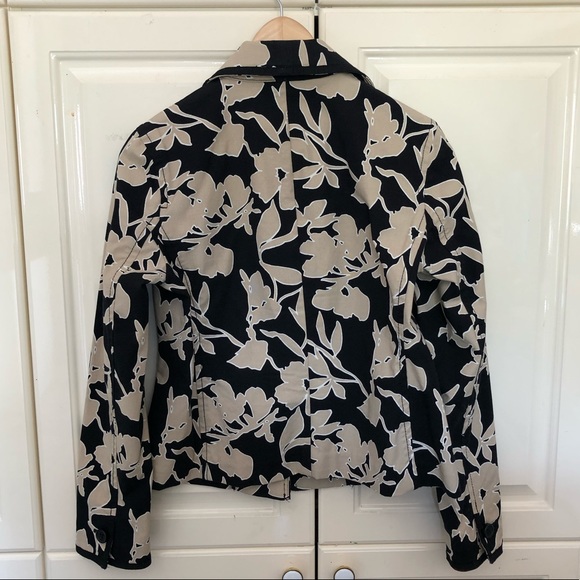 Liz Claiborne black & tan floral jacket - Size 6 - Picture 2 of 7